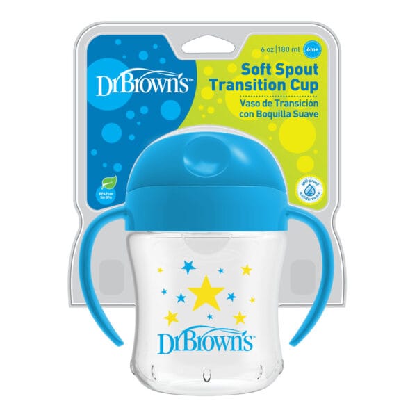 Dr. Brown's Trainingsbeker zachte tuit blauw 180ml - Afbeelding 3