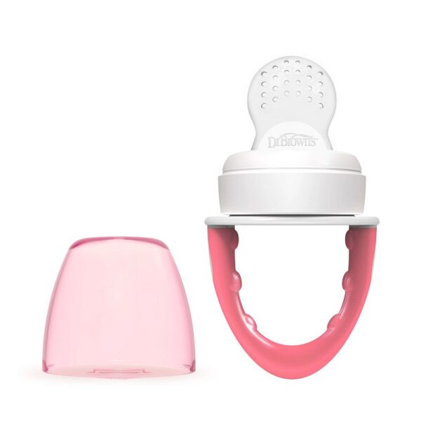 Dr. Brown's Fresh First Silicone Feeder cap off roze