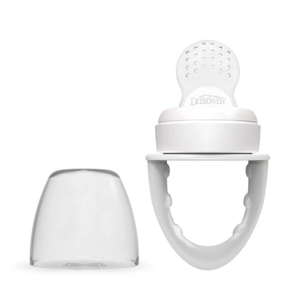 Dr. Brown's Fresh First Silicone Feeder cap off grijs