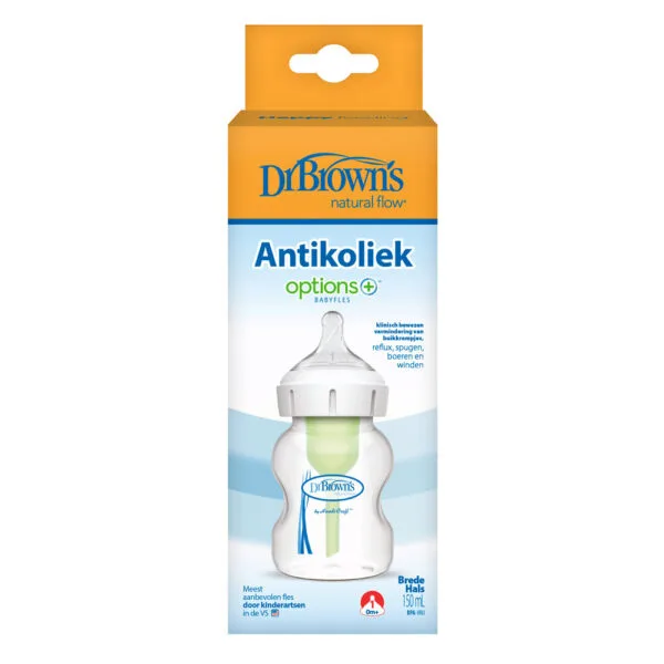 Dr. Brown's Options+ Anti-colic Bottle | Brede halsfles 150 ml - Afbeelding 2
