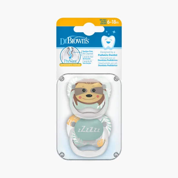 Dr. Brown's Fopspeen 2-pack animal faces fase 2 - Afbeelding 3