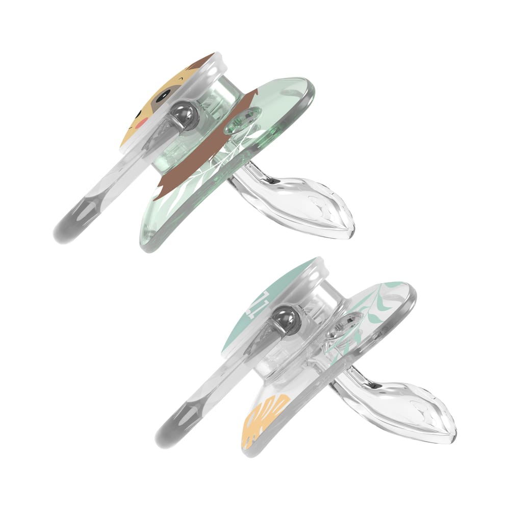 Dr. Brown's fopspeen fase 2 animal faces met schattige luiaard print zijaanzicht