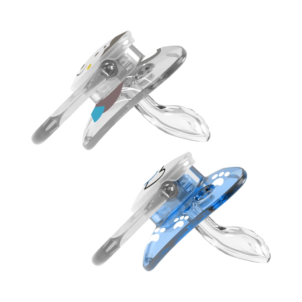 Dr. Brown's fopspeen fase 2 animal faces met hond print zijaanzicht