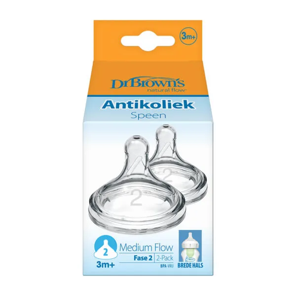 Dr. Brown's Options+ Anti-colic | Speen fase 2 Brede halsfles - Afbeelding 2