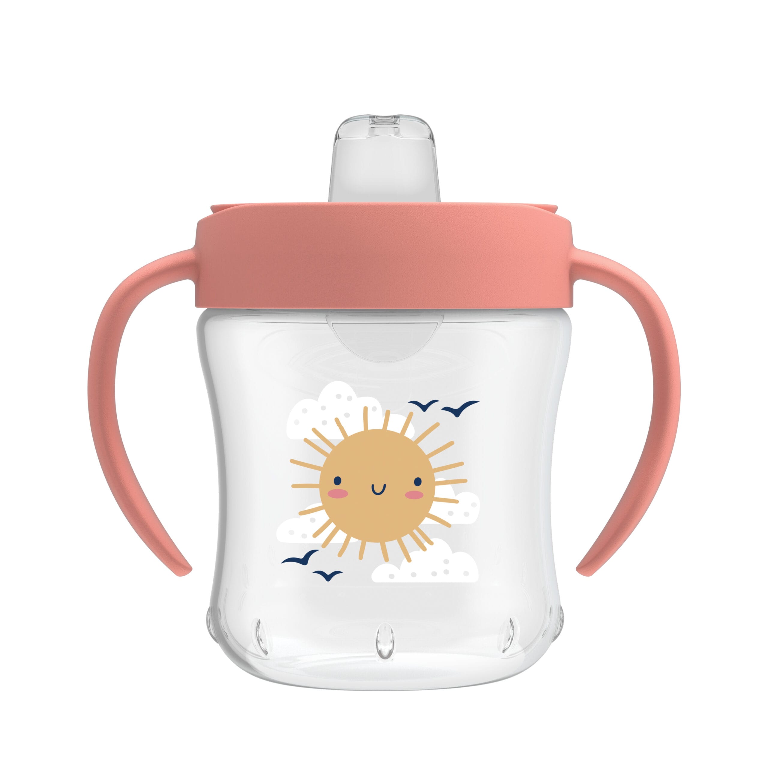 tc61003 intlx product f soft spout transition cup 6oz 180ml pink sunshine deco lid open